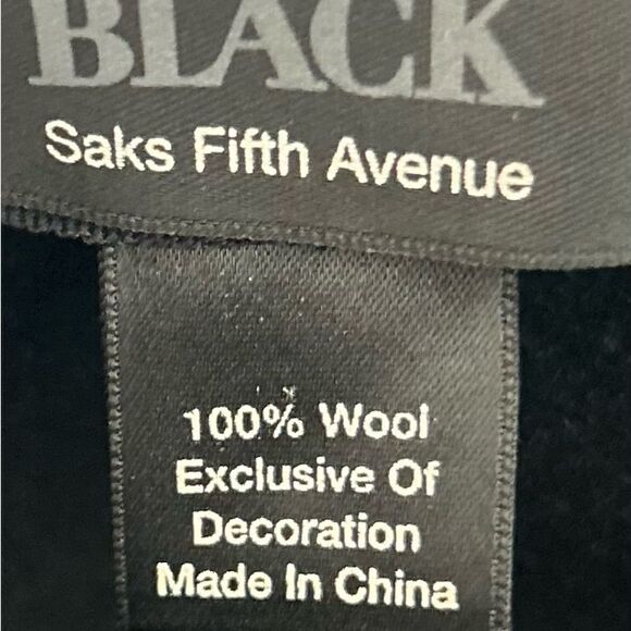 Saks Fifth Avenue Black Label 100% Wool Black Wide Brim Hat - Picture 3 of 7